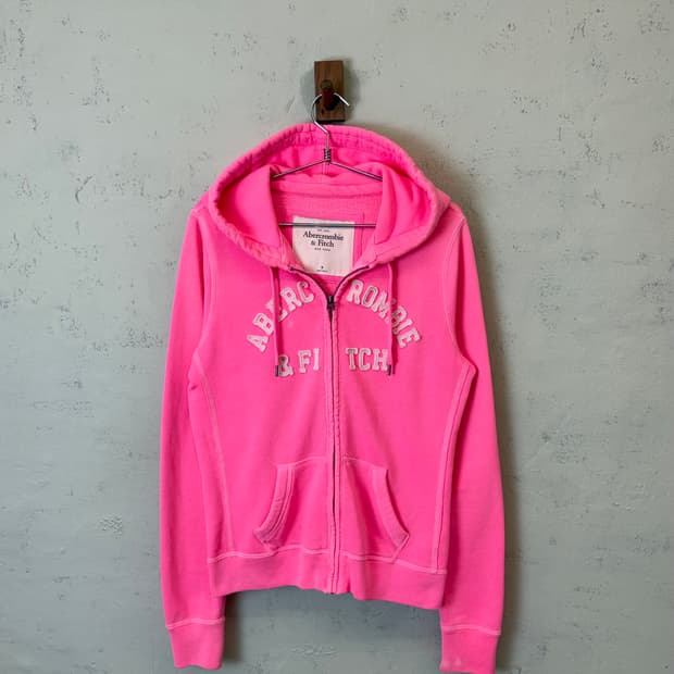 아베크롬비 핫핑크 로고 후드집업