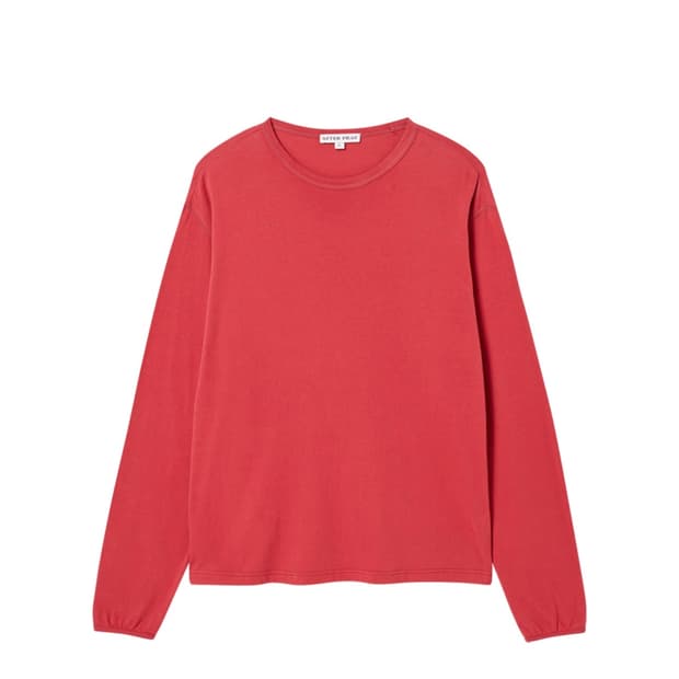 [S] 애프터프레이 울 블렌디드 롱 슬리브 티셔츠 레드