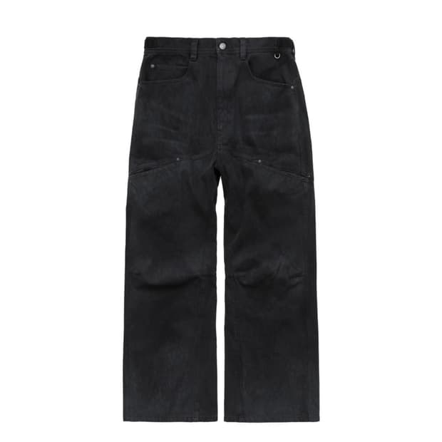 [2]폴리테루 텍스쳐드 내로우 팬츠 레오파드 차콜