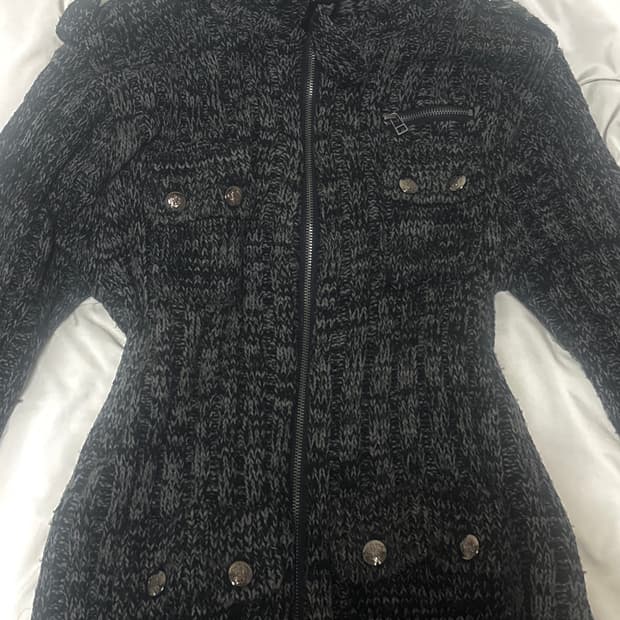 빈티지 하이넥 롱 니트 아우터 블랙