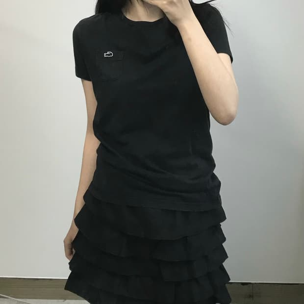 라코스테 블랙 포켓 반팔 티셔츠