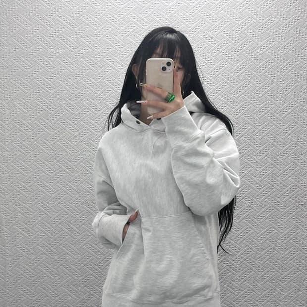 아웃스탠딩 빈티지 멜란지컬러 무지 후드티 S C08138