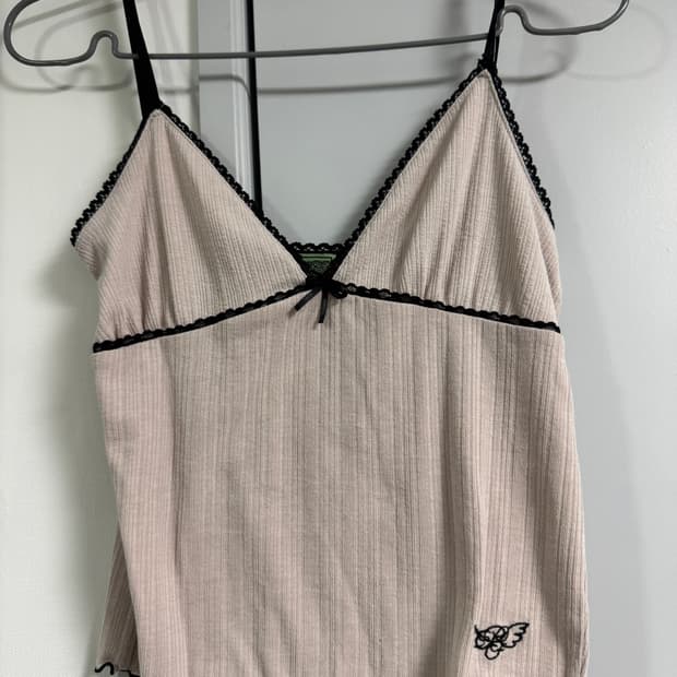 플리즈노팔로우 다니엘 리본 슬리브리스 핑크