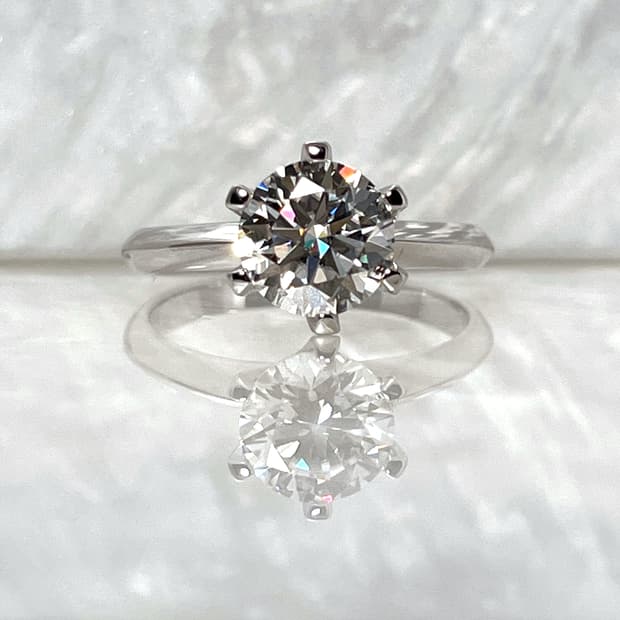 *새상품* 모이사나이트 브릴리언트 컷 6프롱 솔리테어 은반지