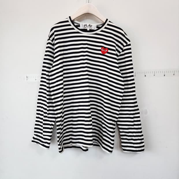 꼼데가르송 스트라이프 긴팔티