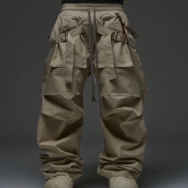 WAP WORKS 와이드 세이프티 카고 팬츠 베이지