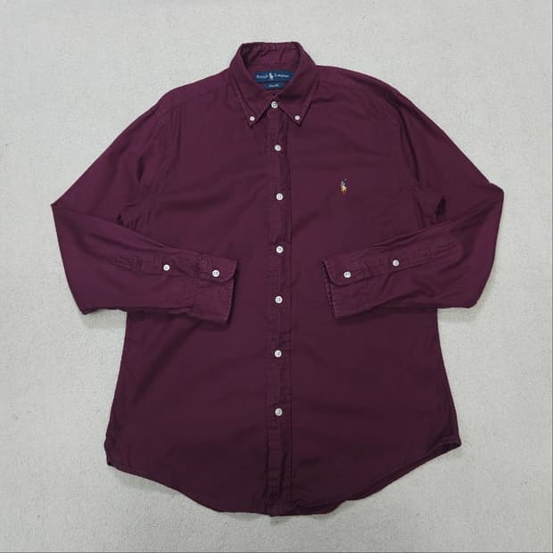 폴로 랄프 로렌 솔리드 셔츠 S 버건디