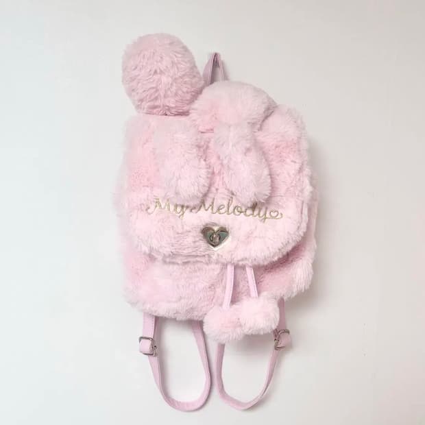 산리오 마이멜로디 핑크 퍼 가방 우사미미 히메갸루 러블리