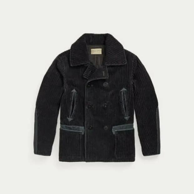 RRL 코듀로이 데님 피코트 L