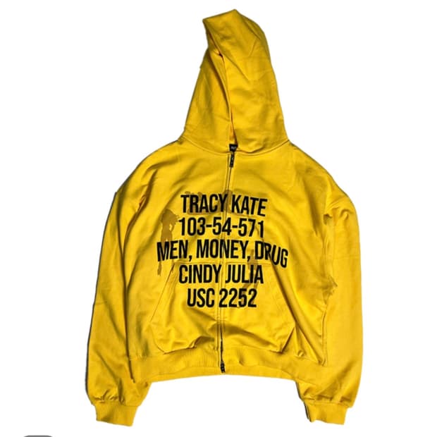 [PACO SPLY] TRACY ZIP UP HOODIE YELLOW