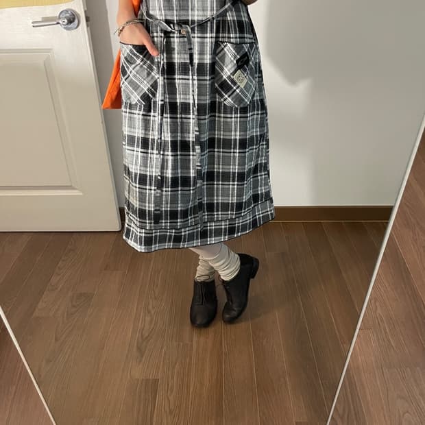 check patterned one-piece
