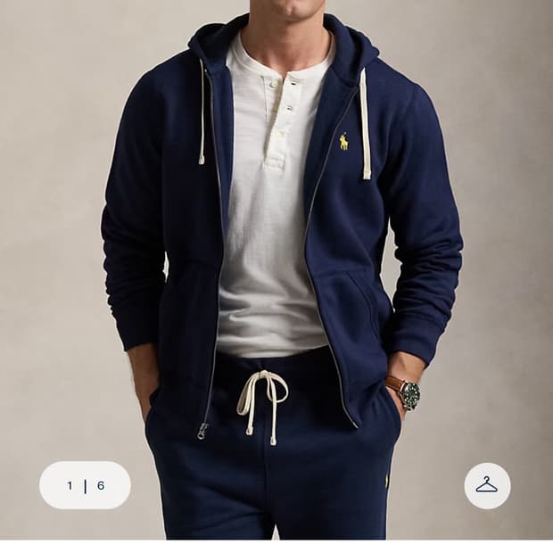 폴로 랄프로렌 플리스 풀 집업 후디 네이비