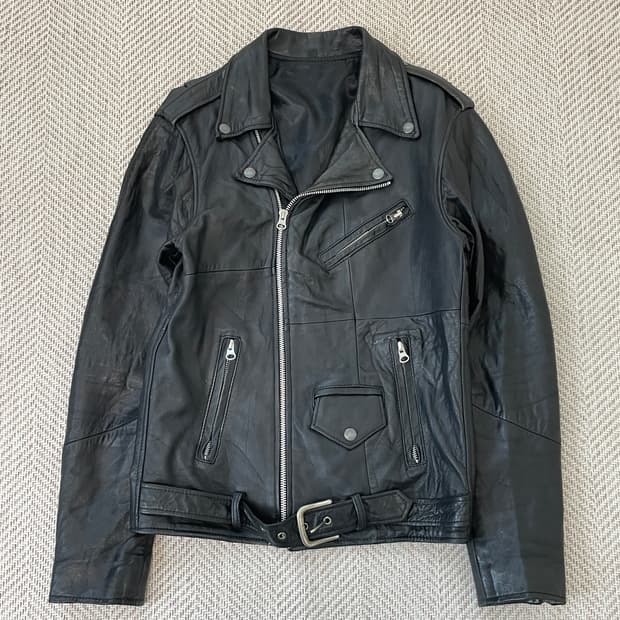 빈티지 더블 라이더 레더 재킷