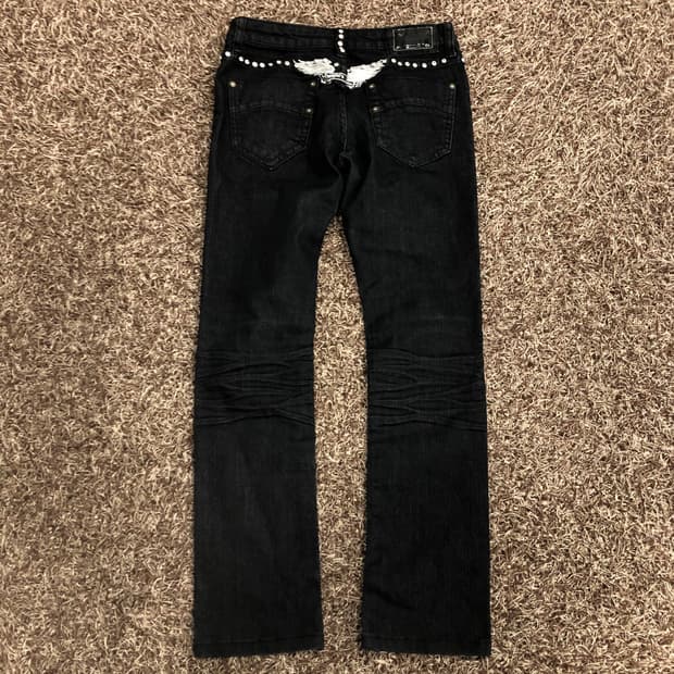 로빈스진 블랙 스키니진 데님 팬츠