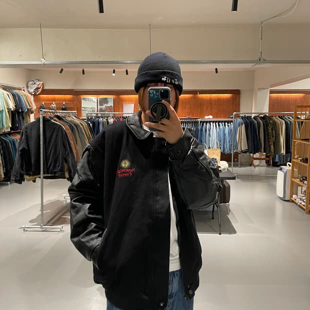 Vintage wool leather varsity jacket