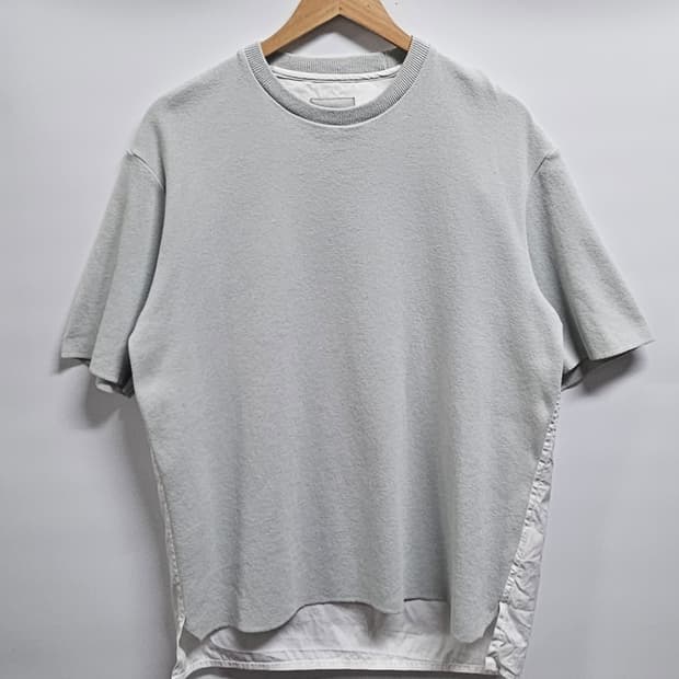 솔리드옴므 우븐배색 니트 반팔티셔츠 48(100)