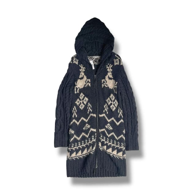 Mirroring 롱~~ 코위찬 니트 집업 코트