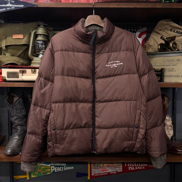 폴로 진스 컴퍼니 by 랄프로렌 헤링본 라이닝 푸퍼 파카 패딩 N140