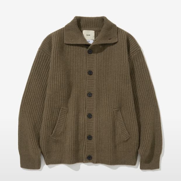 HERMANN HEAVY YAK WOOL COLLAR CARDIGAN
