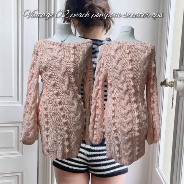 Vintage 02 peach pompom sweater ops