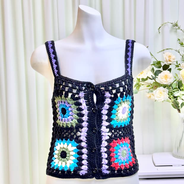 시슬리 크로셰 니트 뷔스티에