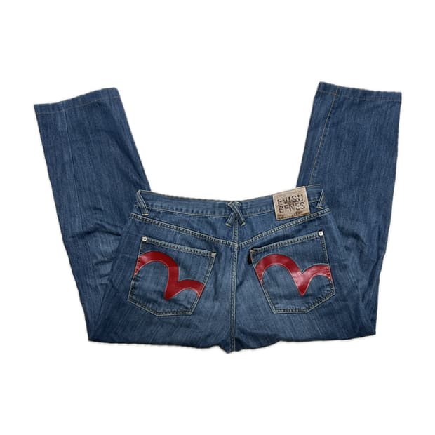 Evisu 올드스쿨 빅로고 데님 청바지