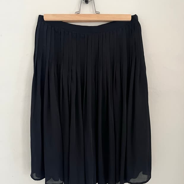 pleats silk skirt