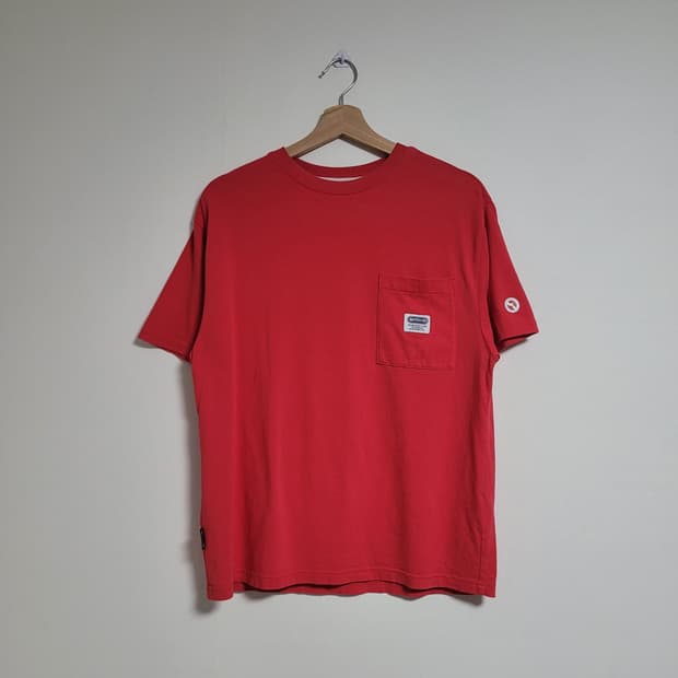 (S) OUTDOOR 아웃도어 프로덕츠 연레드 포켓 반팔 티셔츠