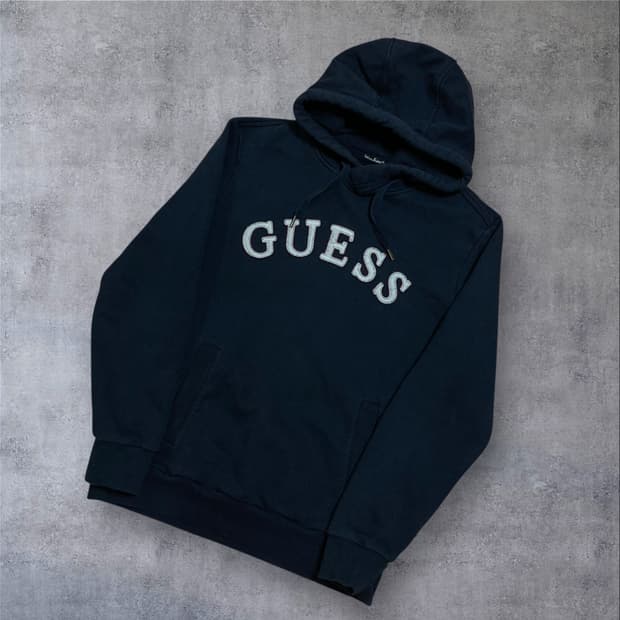 게스 y2k 스펠아웃 네이비 후드티