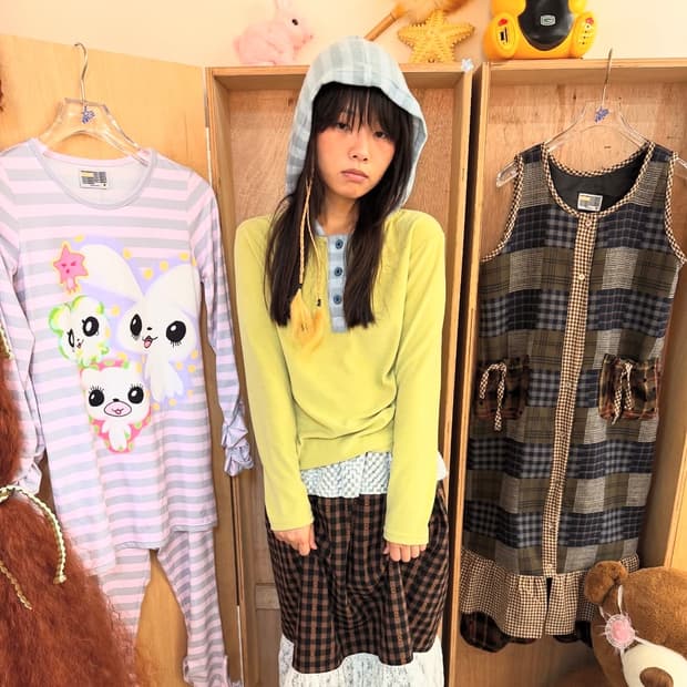 Hooded Henley Tee _lime