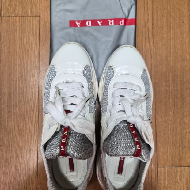 (정품) 프라다 아메리카컵 스니커즈 35.5 (명품 여성 신발 운동화)