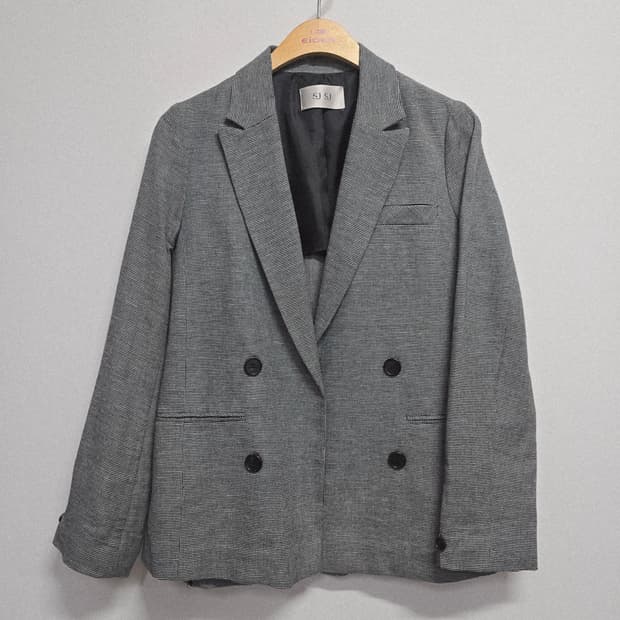 SJ SJ 체크 더블 면마혼방 자켓