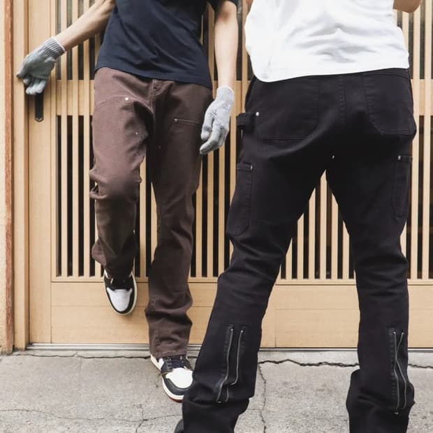 Vujade 2019 더블니 백지퍼 팬츠 