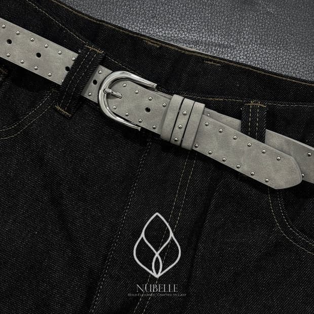 🌗 Suede stud belt / 스웨이드 가죽 스터드 벨트