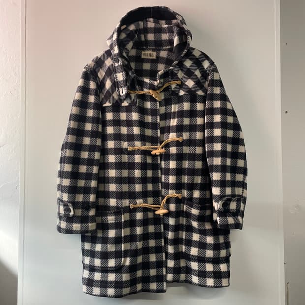 핑크 하우스 체크패턴 더플코트