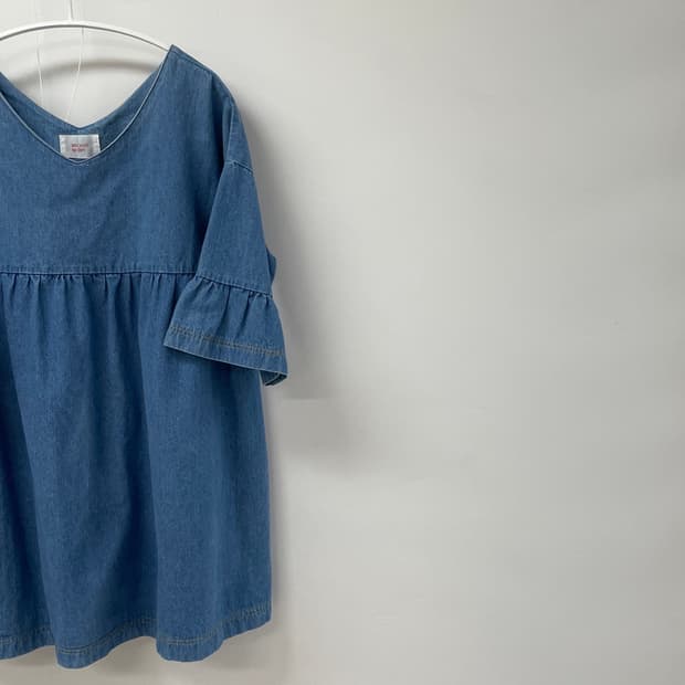 BRONZE BERRY 브이넥 청 원피스