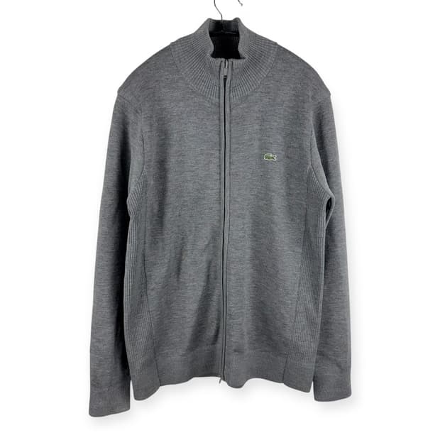 (4) 라코스테 울 니트 집업 그레이