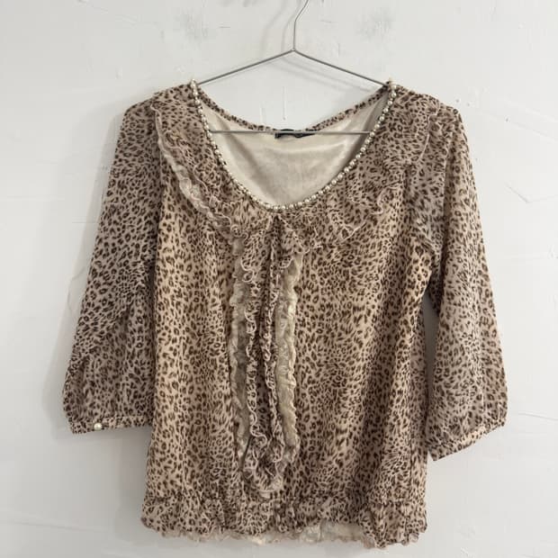 dosch pink leopard blouse