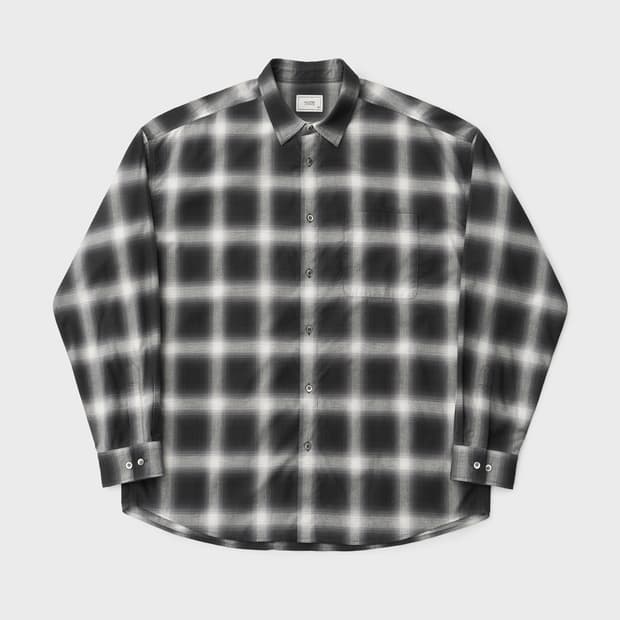어나더오피스 옴브레 체크 셔츠 블랙