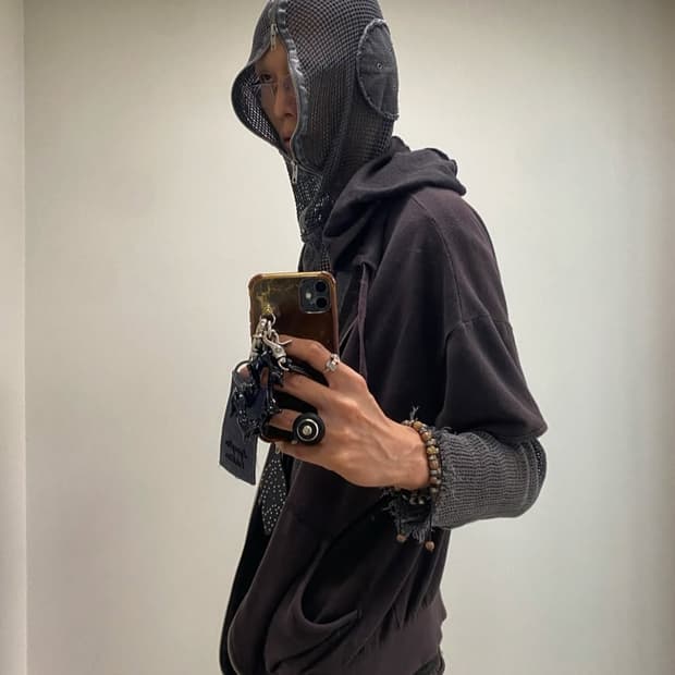 [L,XL] ICYTO 매쉬 집 후드 차콜, 베이지