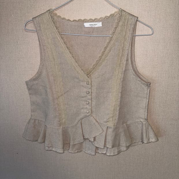 빈티지 린넨 베스트