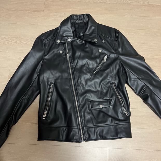 H&M 라이더 자켓 블랙 L