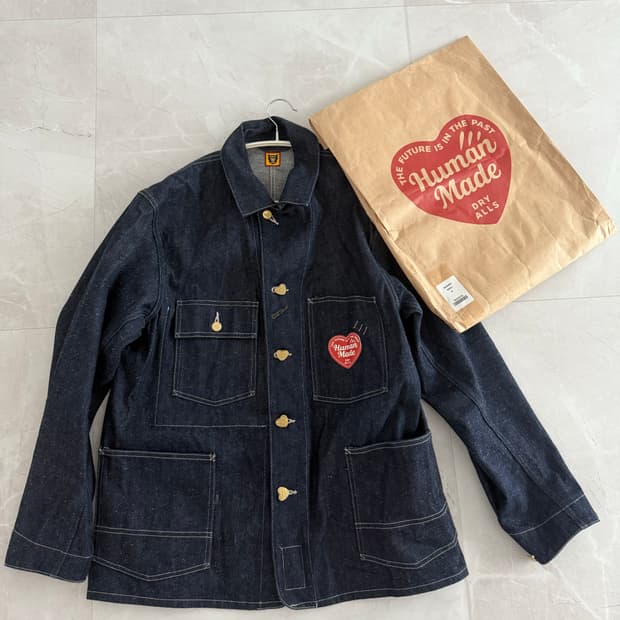 휴먼메이드 데님 커버올 자켓