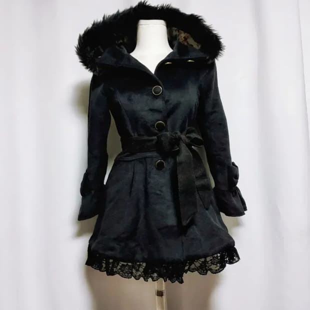 빈티지 롱코트 고스펑크 양산형지뢰계 자켓 로리타 공겜여주 핀터깔 히메갸루