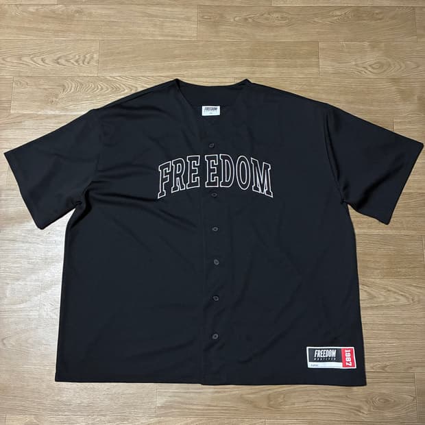 4XL) 프리덤 에슬레틱 베이스볼 져지 블랙