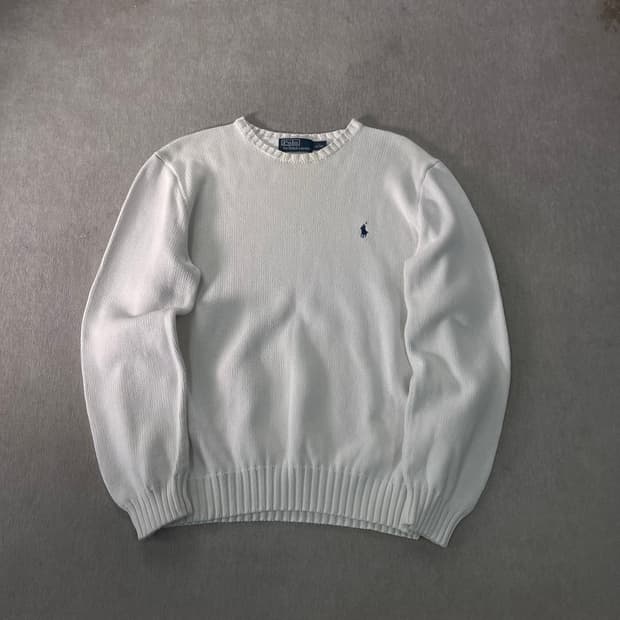 100 폴로랄프로렌 코튼 화이트 니트