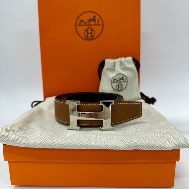 [풀구성]에르메스 H 벨트 버클 리버시블 레더 스트랩 32mm