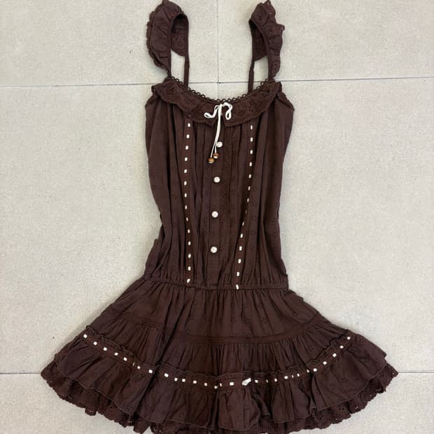 리즈리사 브라운 나시 원피스