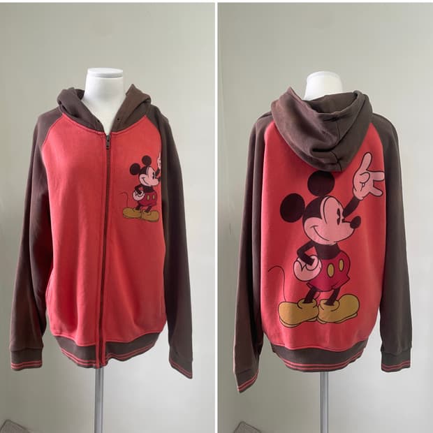 디즈니 미키마우스 프린팅 썬 페이딩 후드집업  J04154
