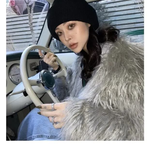 odor fur jacket grey